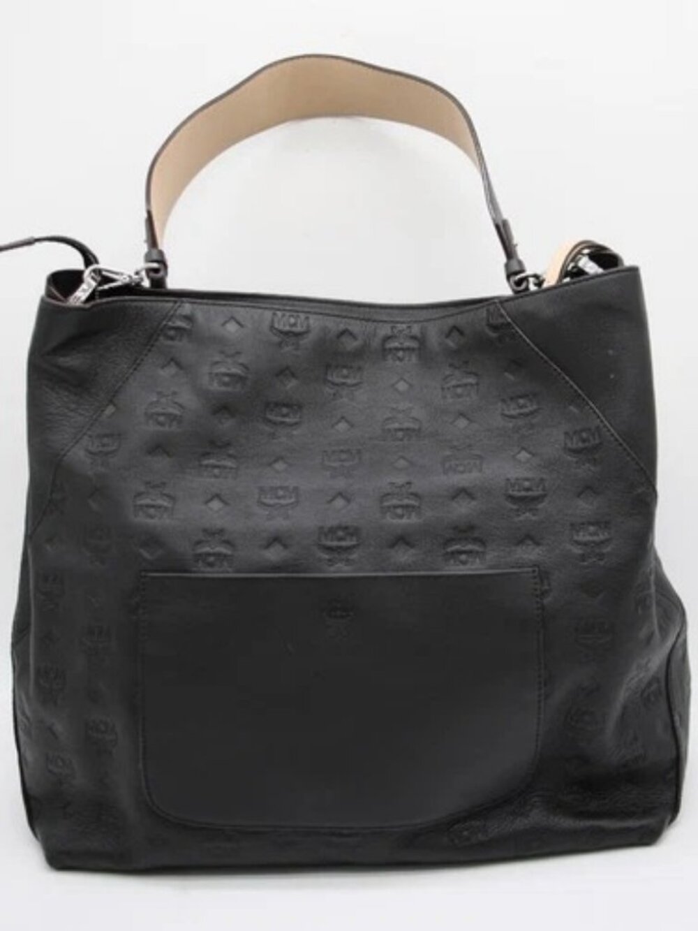 MCM Calfskin Ottomar Monogram Large Klara Hobom - Black